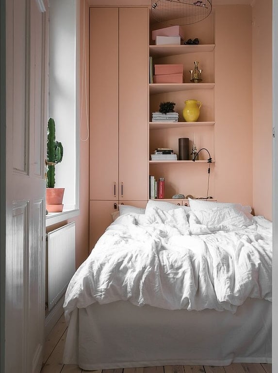 Best Paint Colors for a Colorful Small Bedroom 26 blue and pink scandinavian apartment nordroom4 1 Best Paint Colors for a Colorful Small Bedroom