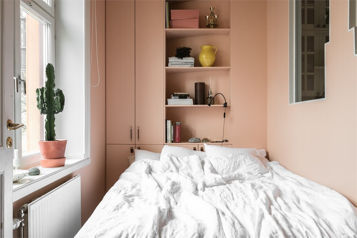 A Small Blue & Pink Scandinavian Apartment 7 blue and pink scandinavian apartment nordroom5 A Small Blue & Pink Scandinavian Apartment