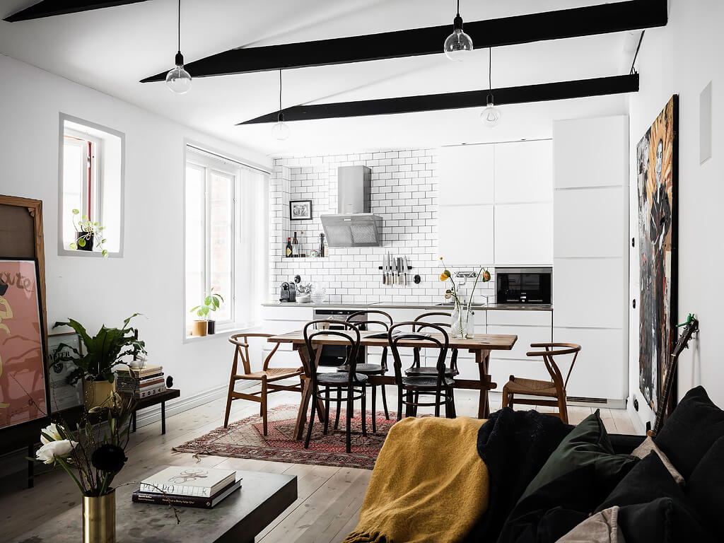 A Cool Scandinavian Apartment with Exposed Beams 4 scandinavian apartment exposed beams nordroom3 A Cool Scandinavian Apartment with Exposed Beams