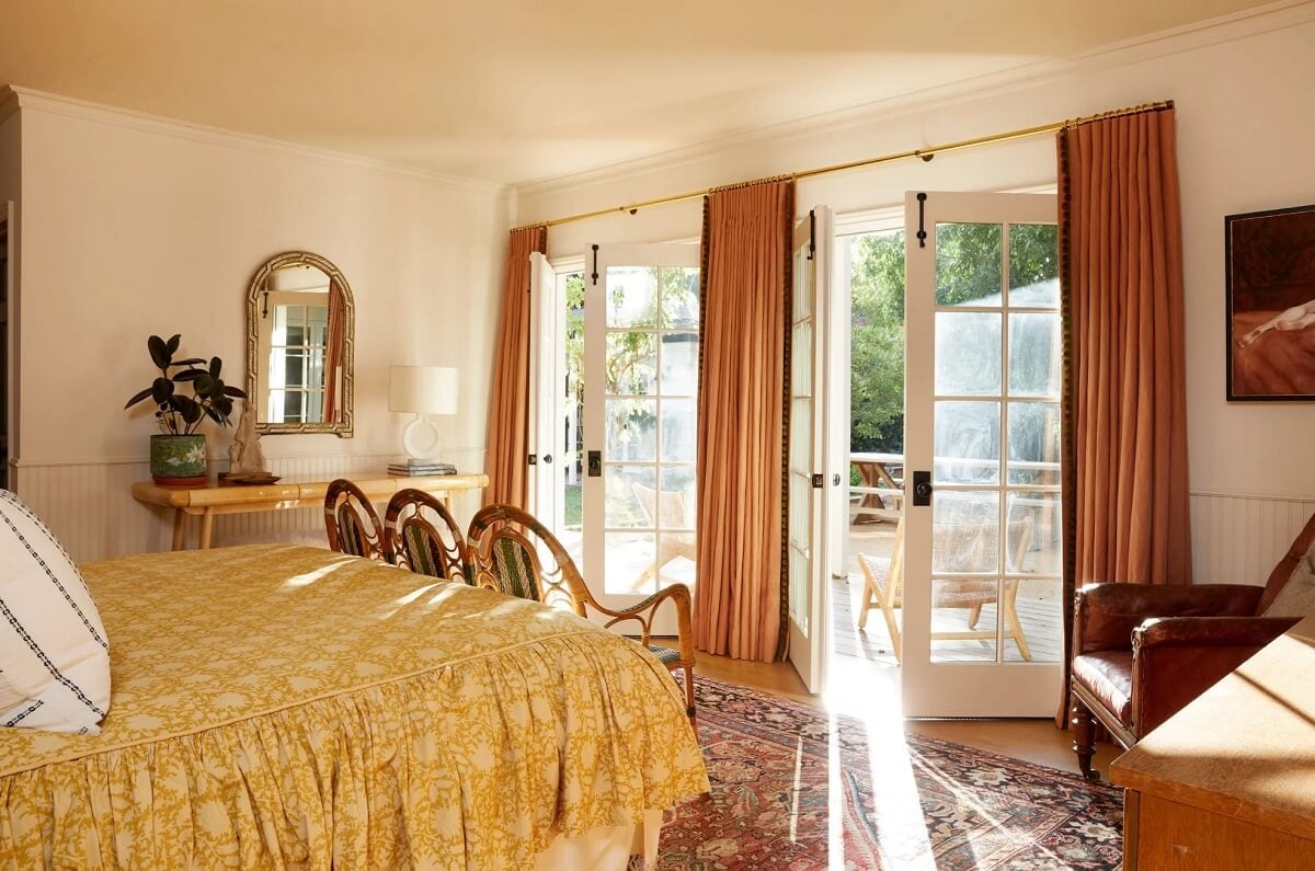 The Charming Family Home of Emily Ward and Giovanni Ribisi 13 bedroom with garden doors emily ward giovanni ribisi nordroom