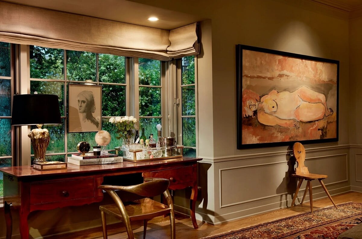 The Charming Family Home of Emily Ward and Giovanni Ribisi 2 wooden desk emily ward giovanni ribisi nordroom