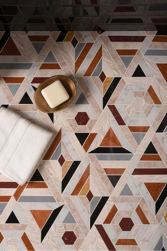 Inspiring Bathrooms With Geometric Tiles 4 bathroom geometric tiles nordroom6 Inspiring Bathrooms With Geometric Tiles