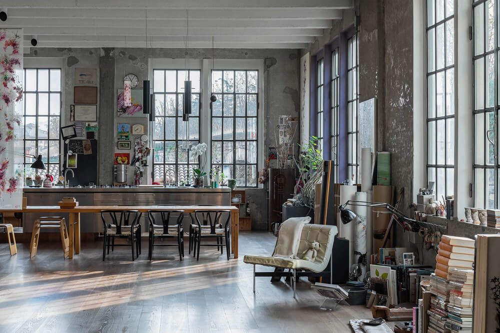 An Industrial Artist Loft in Italy With Jaw Dropping Windows 2 industrial artist loft italy nordroom1 An Industrial Artist Loft in Italy With Jaw Dropping Windows
