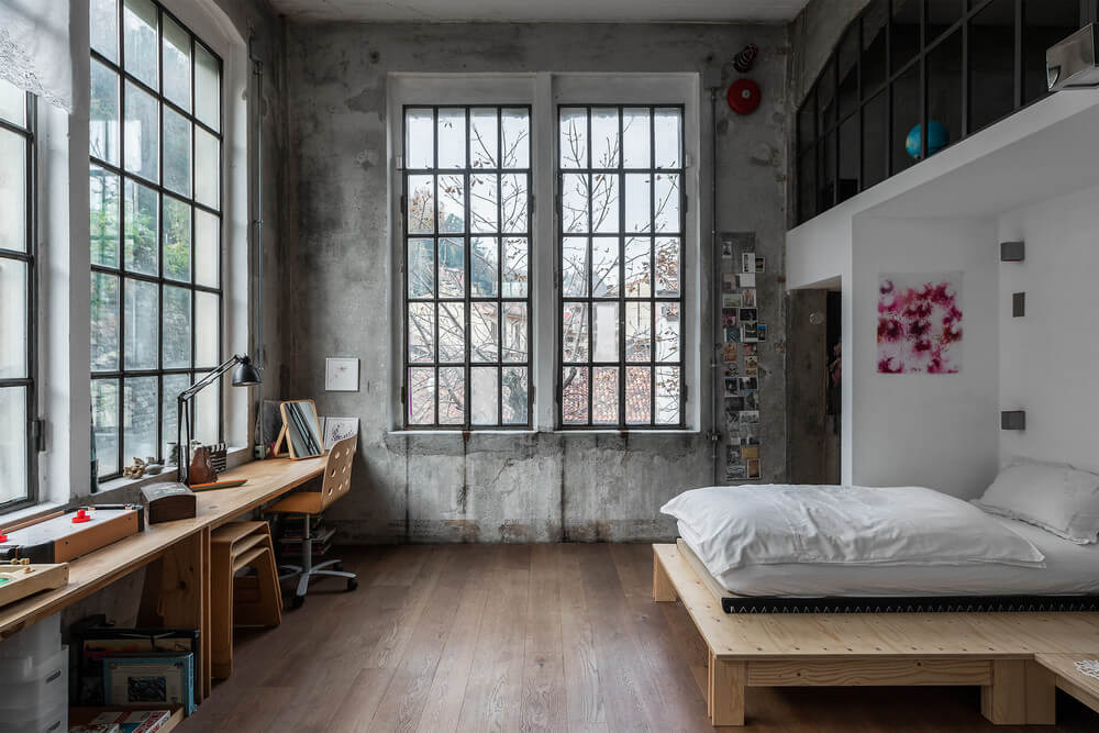 An Industrial Artist Loft in Italy With Jaw Dropping Windows 12 industrial artist loft italy nordroom11 An Industrial Artist Loft in Italy With Jaw Dropping Windows