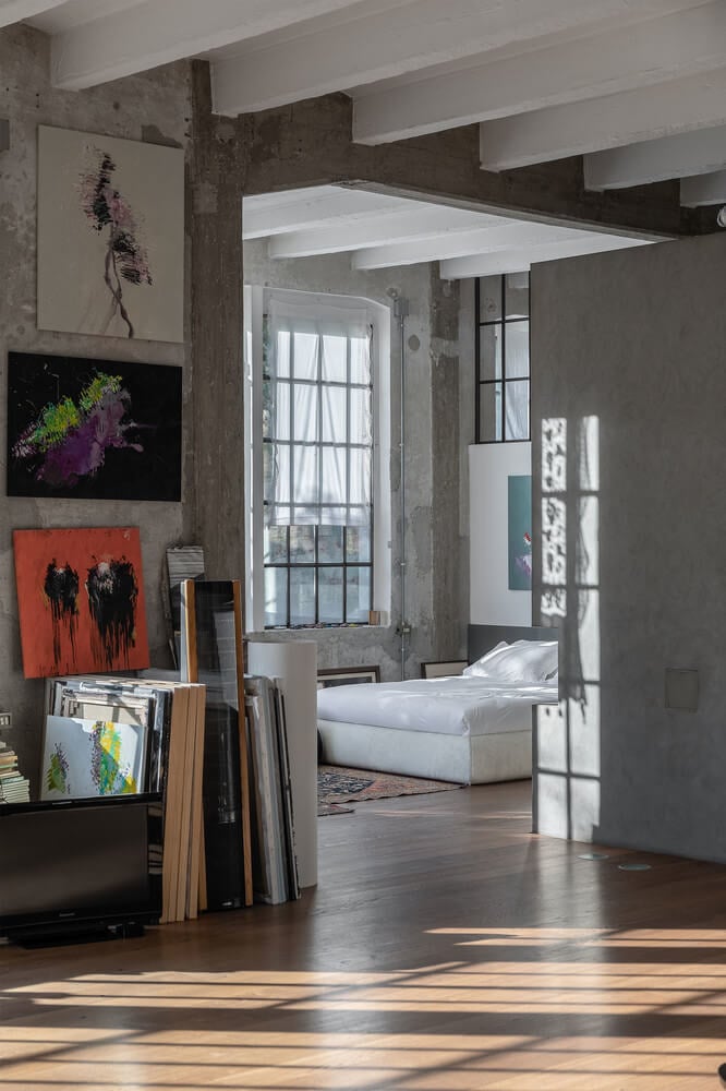 An Industrial Artist Loft in Italy With Jaw Dropping Windows 7 industrial artist loft italy nordroom6 An Industrial Artist Loft in Italy With Jaw Dropping Windows
