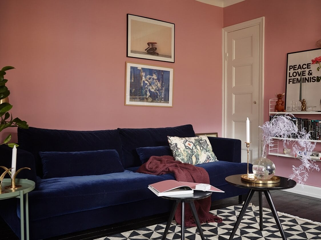A Vibrant Pink and Blue Apartment in Stockholm 2 pink blue scandinavian apartment nordroom1 A Vibrant Pink and Blue Apartment in Stockholm