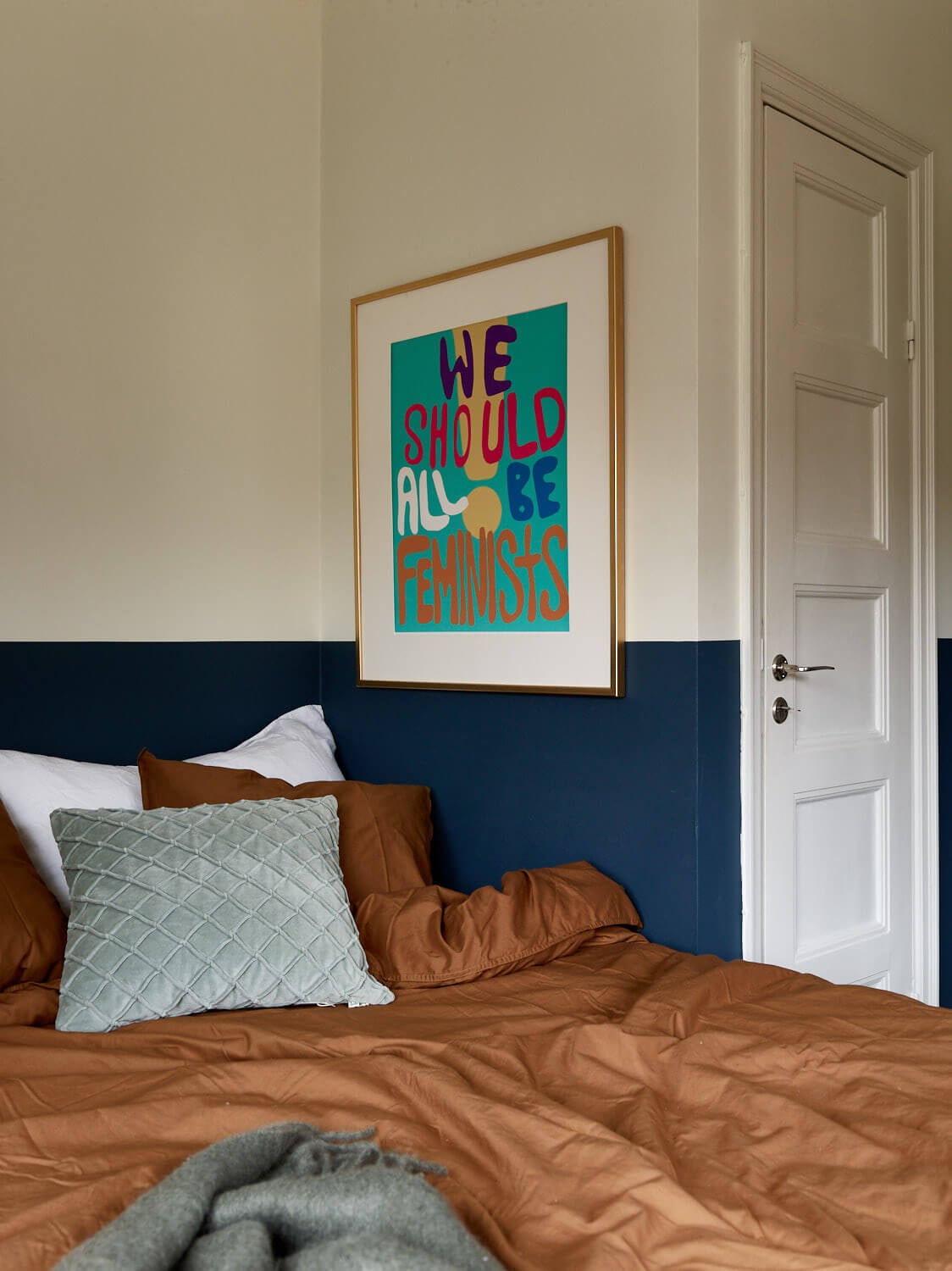 A Vibrant Pink and Blue Apartment in Stockholm 11 pink blue scandinavian apartment nordroom10 A Vibrant Pink and Blue Apartment in Stockholm