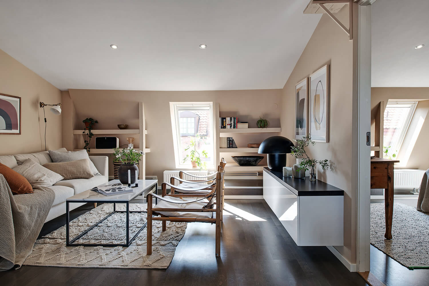 A Scandinavian Attic Apartment Painted in Soft Earthy Tones 2 scandinavian attic apartment earthy tones nordroom1 A Scandinavian Attic Apartment Painted in Soft Earthy Tones