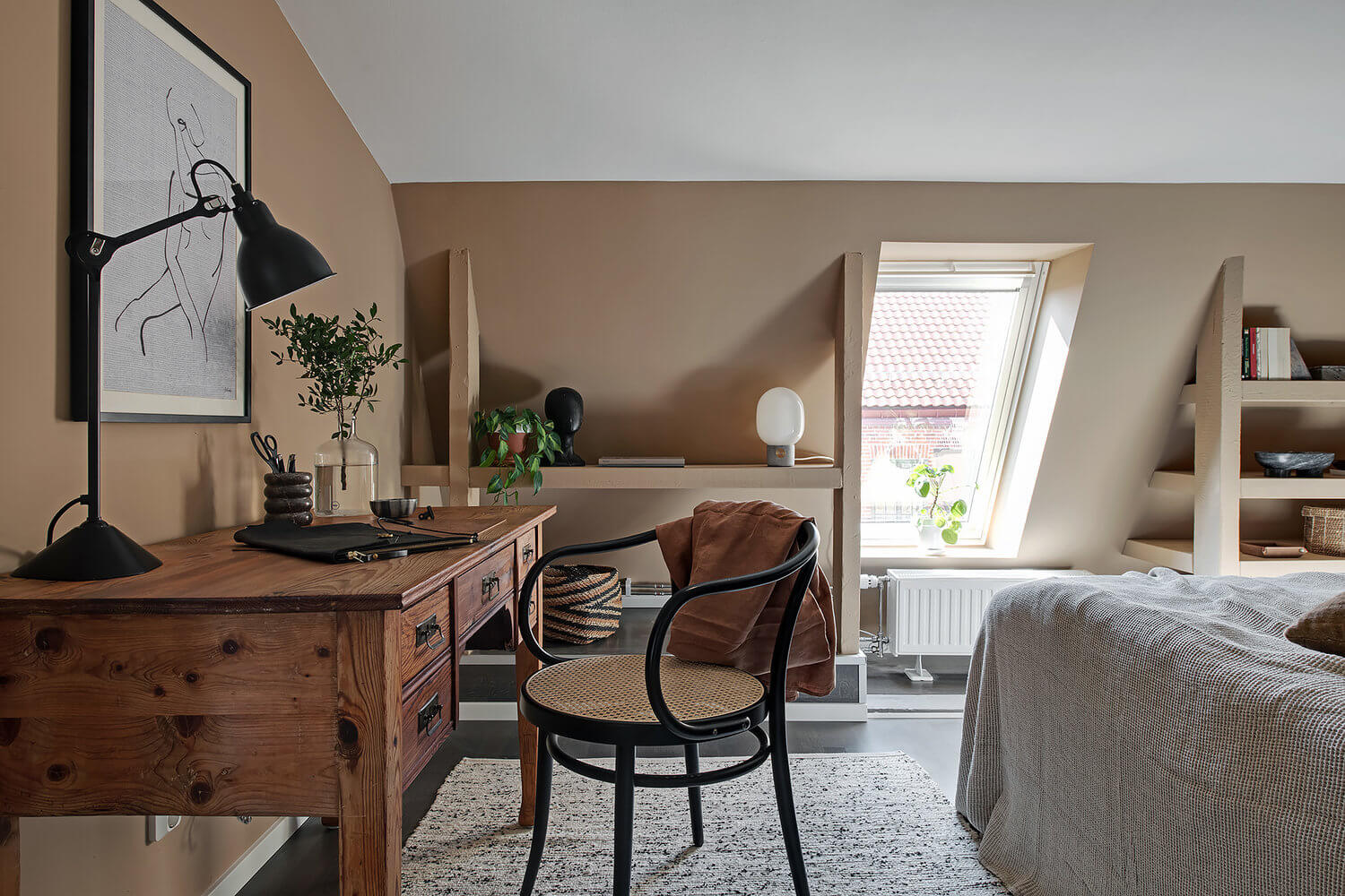 A Scandinavian Attic Apartment Painted in Soft Earthy Tones 11 scandinavian attic apartment earthy tones nordroom10 A Scandinavian Attic Apartment Painted in Soft Earthy Tones