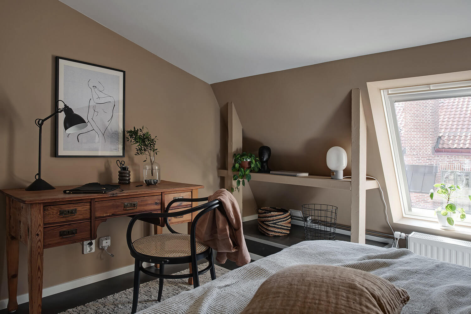 A Scandinavian Attic Apartment Painted in Soft Earthy Tones 12 scandinavian attic apartment earthy tones nordroom11 A Scandinavian Attic Apartment Painted in Soft Earthy Tones