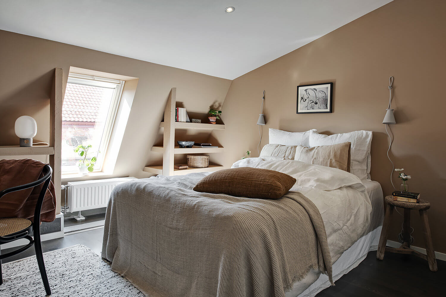 A Scandinavian Attic Apartment Painted in Soft Earthy Tones 9 scandinavian attic apartment earthy tones nordroom8 A Scandinavian Attic Apartment Painted in Soft Earthy Tones