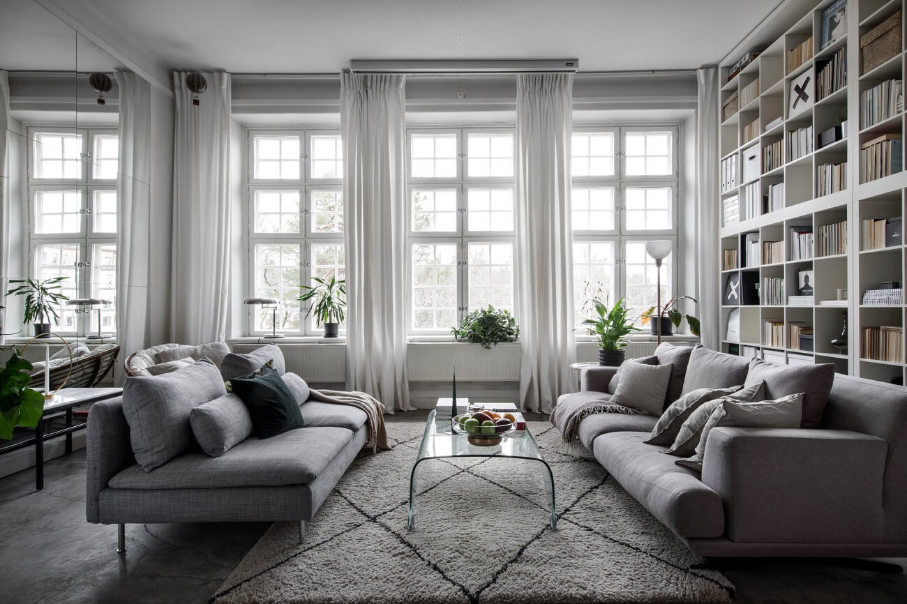 A Small Scandinavian Loft Looks Spacious Thanks To A Mirrored Wall 2 small scandiniavian loft nordroom1 A Small Scandinavian Loft Looks Spacious Thanks To A Mirrored Wall
