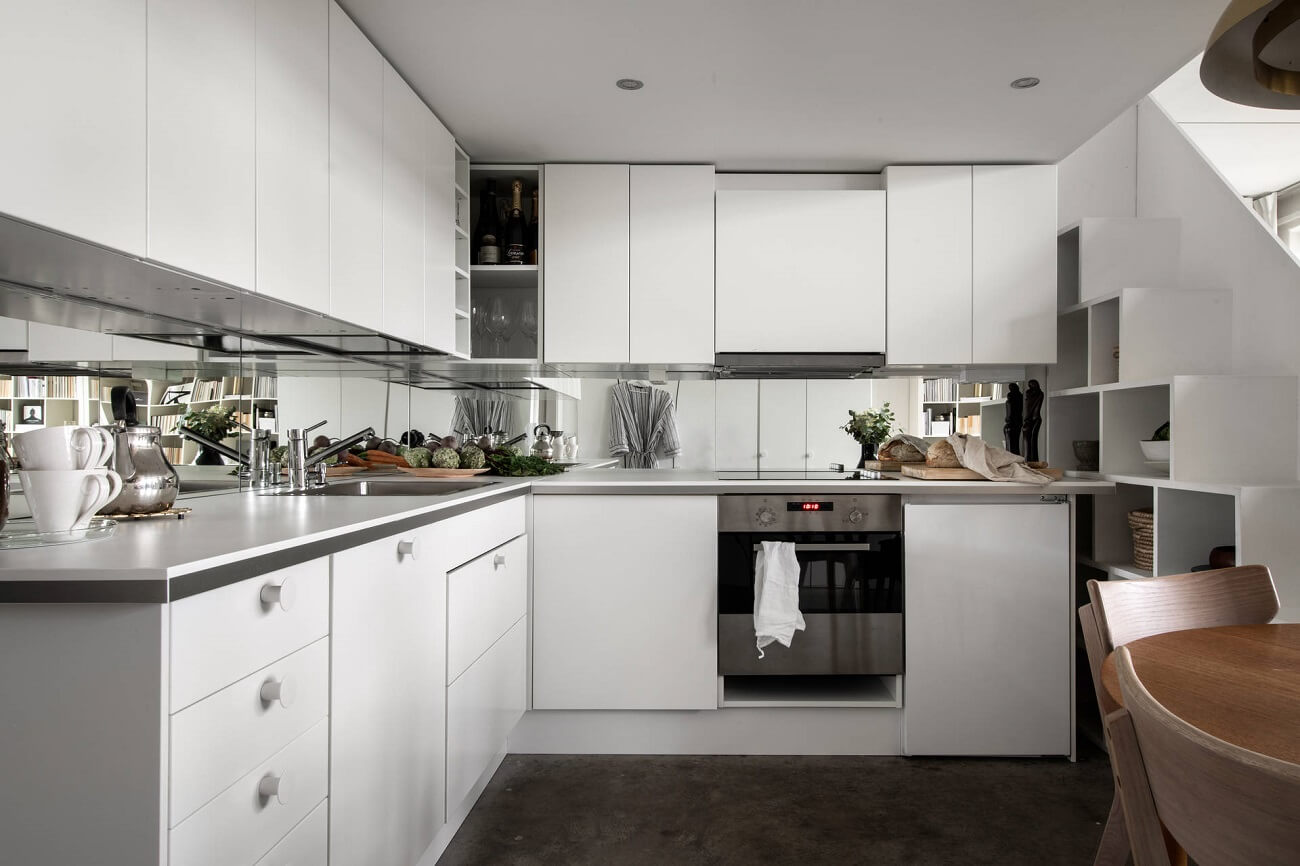 A Small Scandinavian Loft Looks Spacious Thanks To A Mirrored Wall 11 small scandiniavian loft nordroom10 A Small Scandinavian Loft Looks Spacious Thanks To A Mirrored Wall