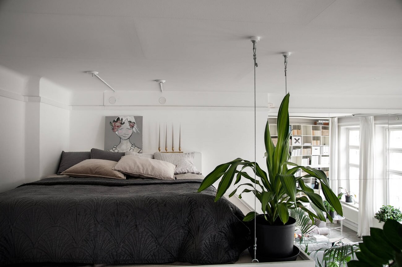 A Small Scandinavian Loft Looks Spacious Thanks To A Mirrored Wall 12 small scandiniavian loft nordroom11 A Small Scandinavian Loft Looks Spacious Thanks To A Mirrored Wall