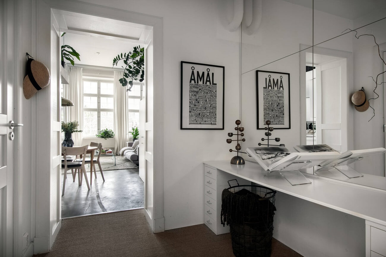 A Small Scandinavian Loft Looks Spacious Thanks To A Mirrored Wall 13 small scandiniavian loft nordroom12 A Small Scandinavian Loft Looks Spacious Thanks To A Mirrored Wall