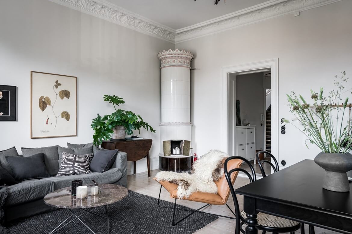 A Swedish Apartment With A Green Kitchen And Exposed Brick 6 TheNordroom A Swedish Apartment With A Green Kitchen And Exposed Brick