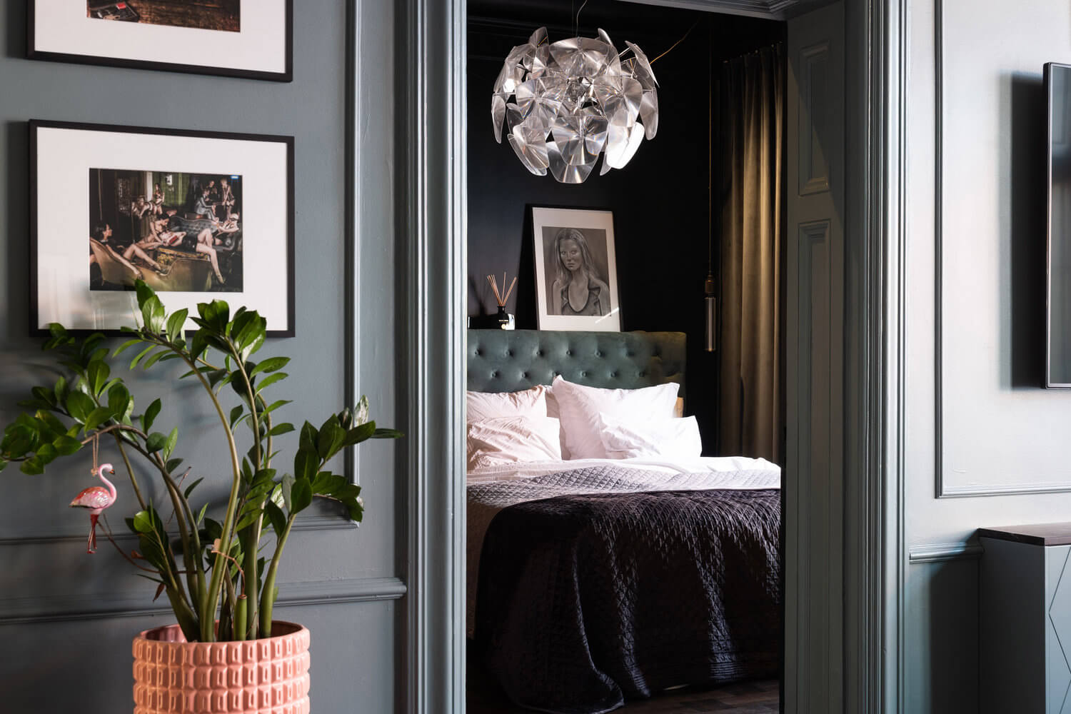 An Art-Filled Blue And Pink Apartment in Stockholm 7 art filled pink blue scandinavian apartment nordroom6 An Art-Filled Blue And Pink Apartment in Stockholm