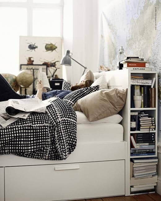 Creative Headboard and Bedroom Styling Ideas 39 bookcases headboard bedroom nordroom2 Creative Headboard and Bedroom Styling Ideas
