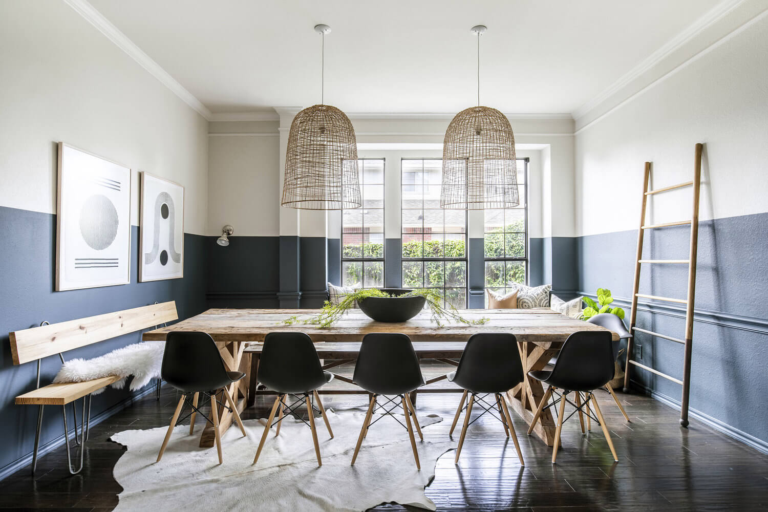 Two-Tone Walls Ideas: Create A Color Blocking Accent Wall 13 dining-room-two-tone-wall