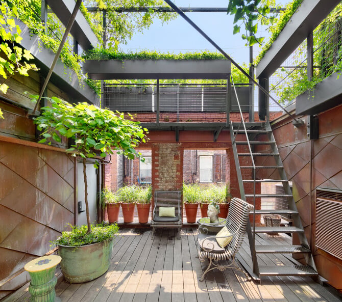 A Plant Lover's Industrial Penthouse Loft in Manhattan 14 industrial penthouse loft plants manhattan nordroom14 A Plant Lover's Industrial Penthouse Loft in Manhattan