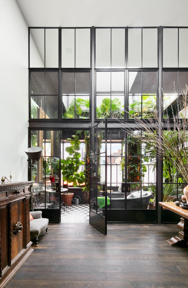A Plant Lover's Industrial Penthouse Loft in Manhattan 7 industrial penthouse loft plants manhattan nordroom6 A Plant Lover's Industrial Penthouse Loft in Manhattan