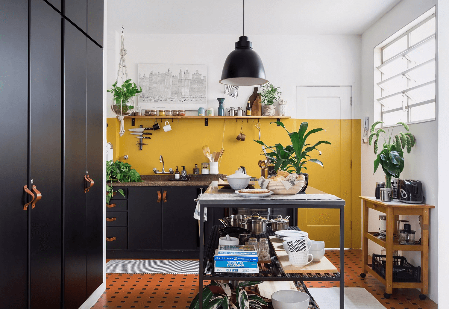 Two-Tone Walls Ideas: Create A Color Blocking Accent Wall 26 kitchen-two-tone-wall-yellow-white-nordroom
