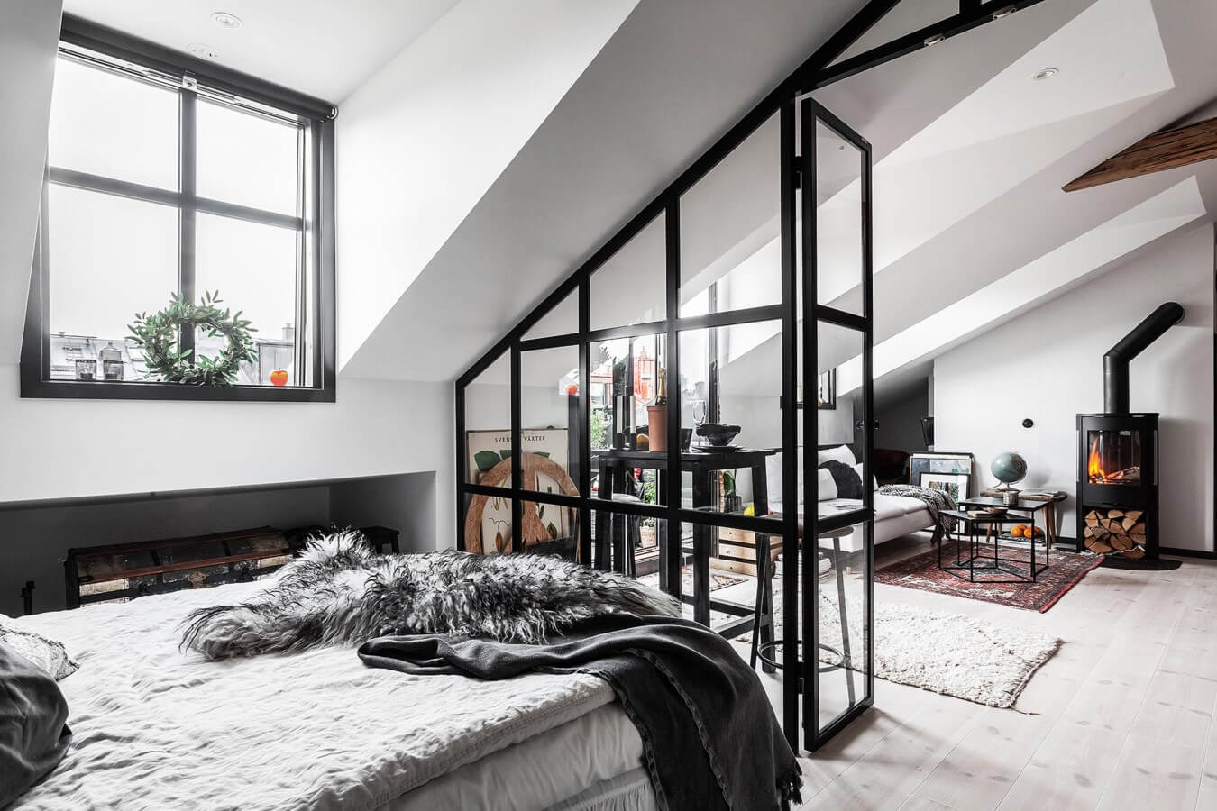 An Industrial Look For A Small Attic Apartment in Stockholm 11 industrial attic apartment stockholm nordroom10 An Industrial Look For A Small Attic Apartment in Stockholm