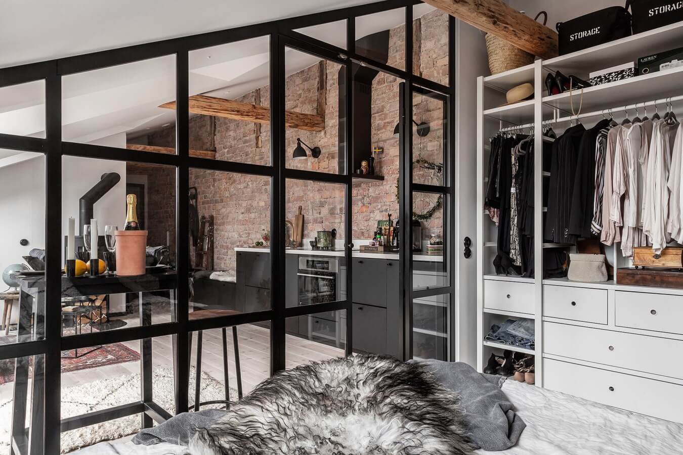 An Industrial Look For A Small Attic Apartment in Stockholm 12 industrial attic apartment stockholm nordroom11 An Industrial Look For A Small Attic Apartment in Stockholm