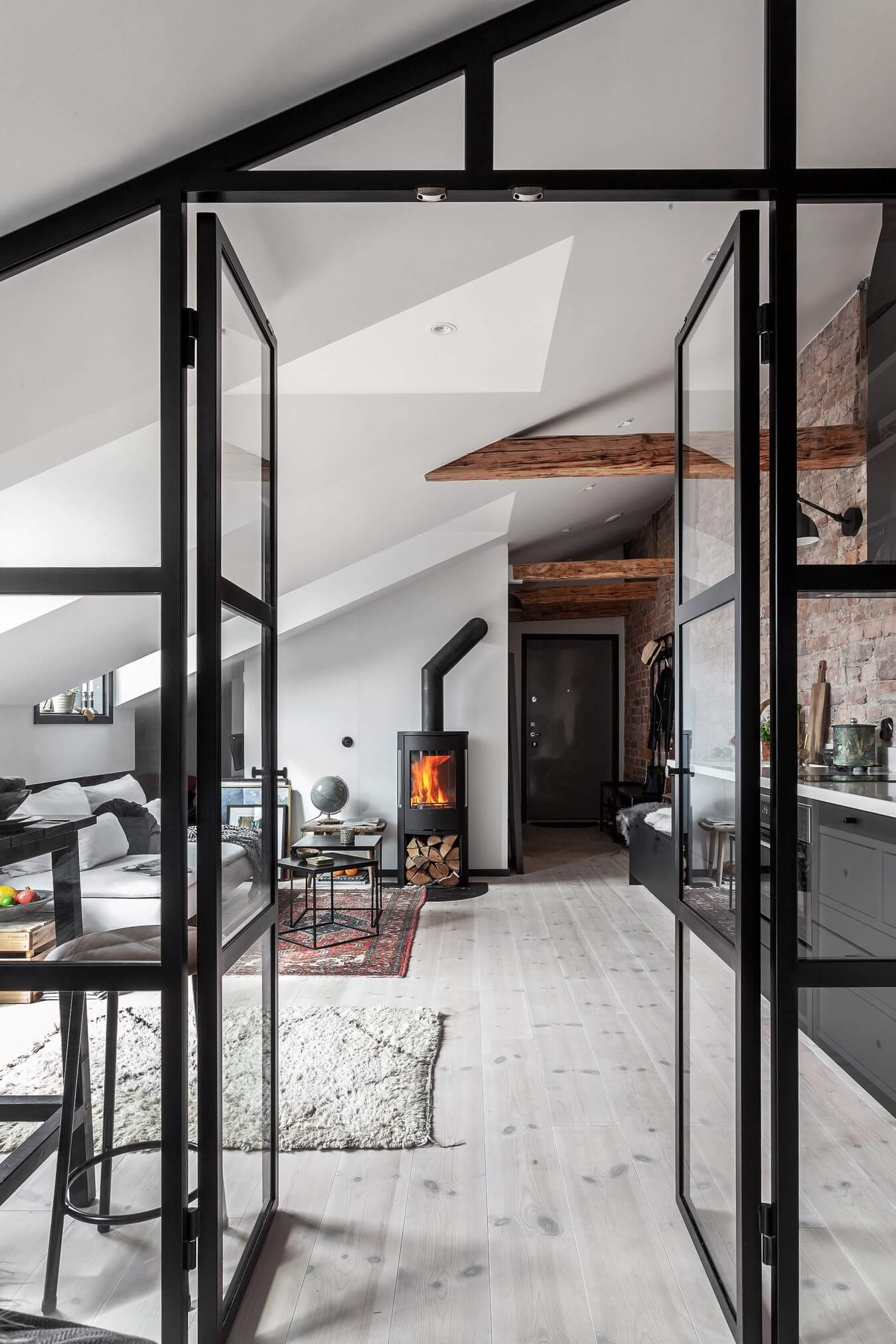 An Industrial Look For A Small Attic Apartment in Stockholm 13 industrial attic apartment stockholm nordroom12 An Industrial Look For A Small Attic Apartment in Stockholm