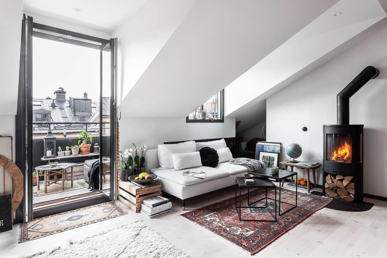 An Industrial Look For A Small Attic Apartment in Stockholm 3 industrial attic apartment stockholm nordroom2 An Industrial Look For A Small Attic Apartment in Stockholm