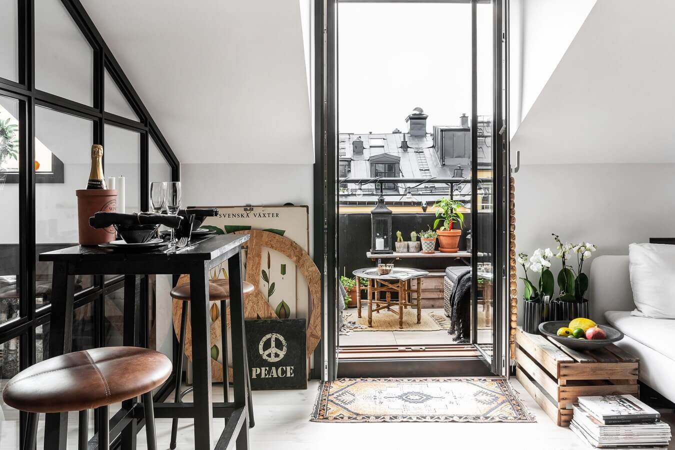 An Industrial Look For A Small Attic Apartment in Stockholm 4 industrial attic apartment stockholm nordroom3 An Industrial Look For A Small Attic Apartment in Stockholm