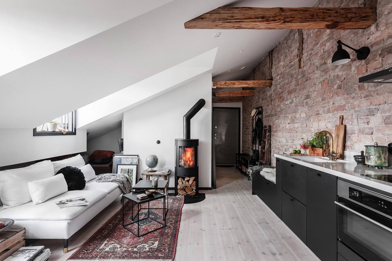 An Industrial Look For A Small Attic Apartment in Stockholm 5 industrial attic apartment stockholm nordroom4 An Industrial Look For A Small Attic Apartment in Stockholm