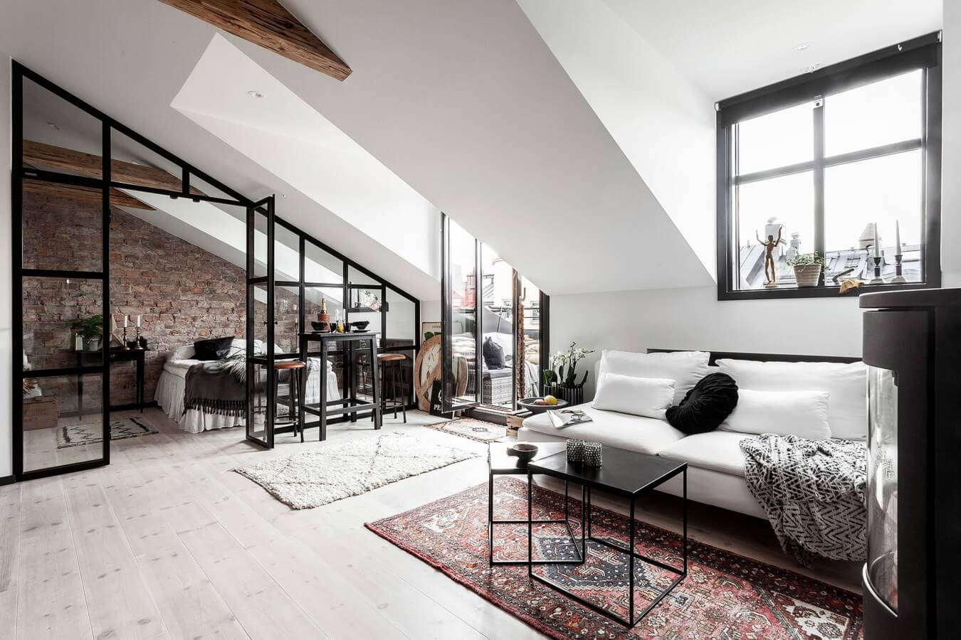 An Industrial Look For A Small Attic Apartment in Stockholm 8 industrial attic apartment stockholm nordroom7 An Industrial Look For A Small Attic Apartment in Stockholm