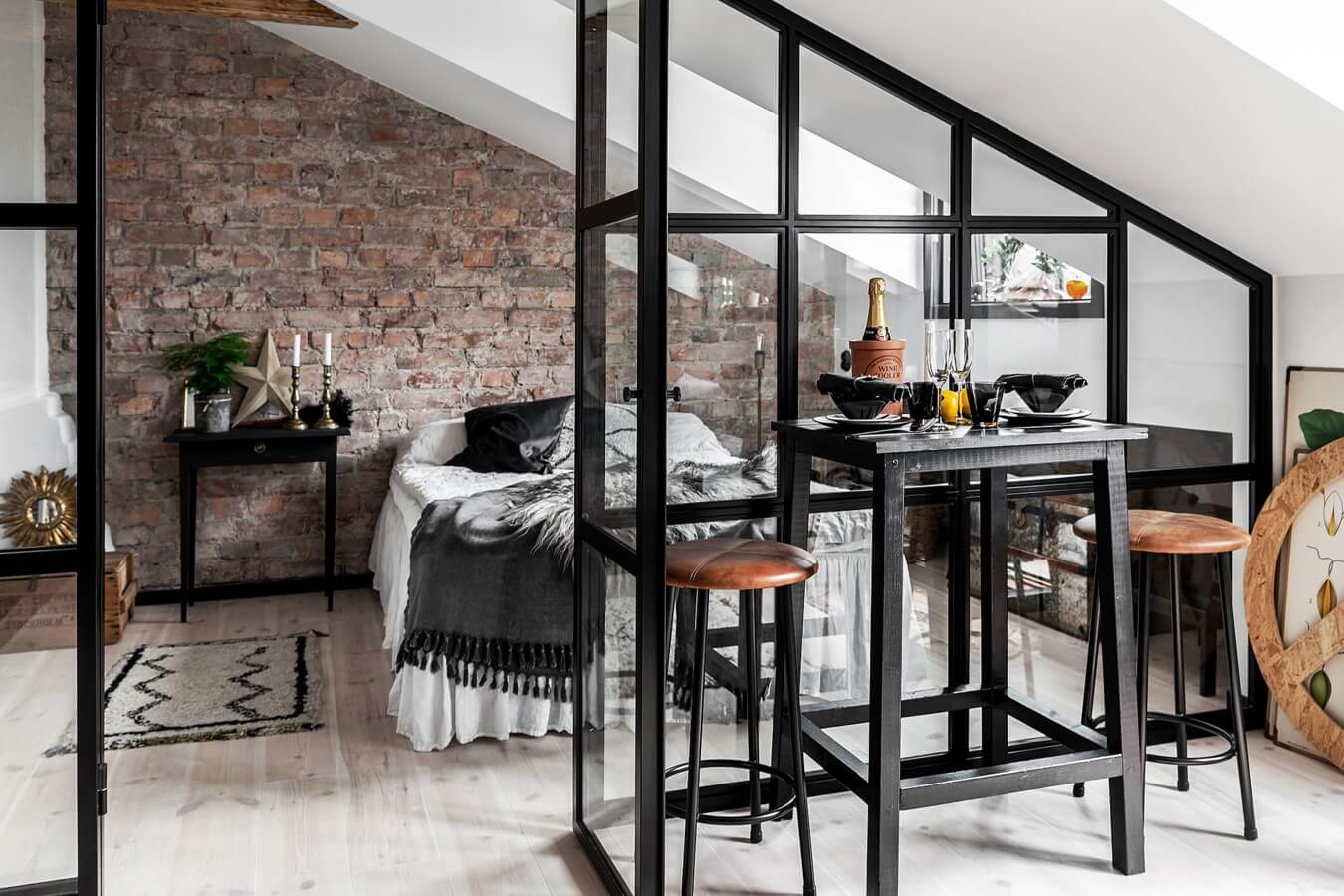 An Industrial Look For A Small Attic Apartment in Stockholm 9 industrial attic apartment stockholm nordroom8 An Industrial Look For A Small Attic Apartment in Stockholm