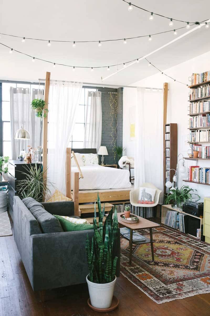 53 Studio Apartments with a Curtain Room Divider 71 studio-apartment-design-nordroom
