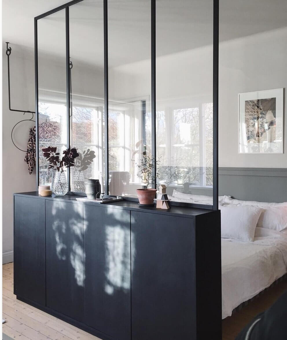 How To Decorate A Studio Apartment 29 studio-apartment-glass-wall-divider-nordroom