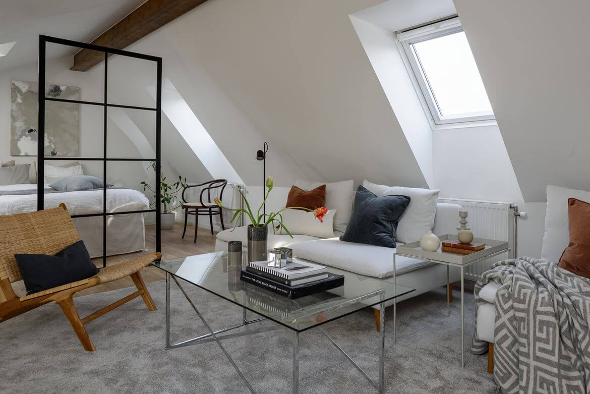 How To Decorate A Studio Apartment 30 studio-apartment-glass-wall-divider-nordroom