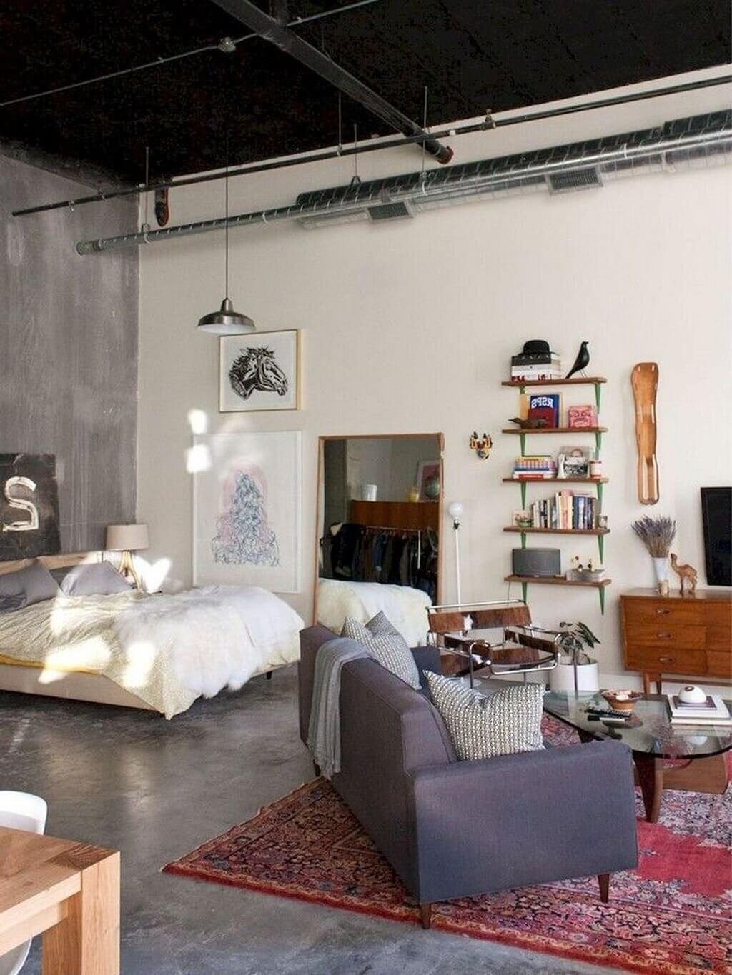 Great Living Room Bedroom Combo Ideas (Layout Tips + Styling) 29 studio-apartment-layout-ideas-nordroom
