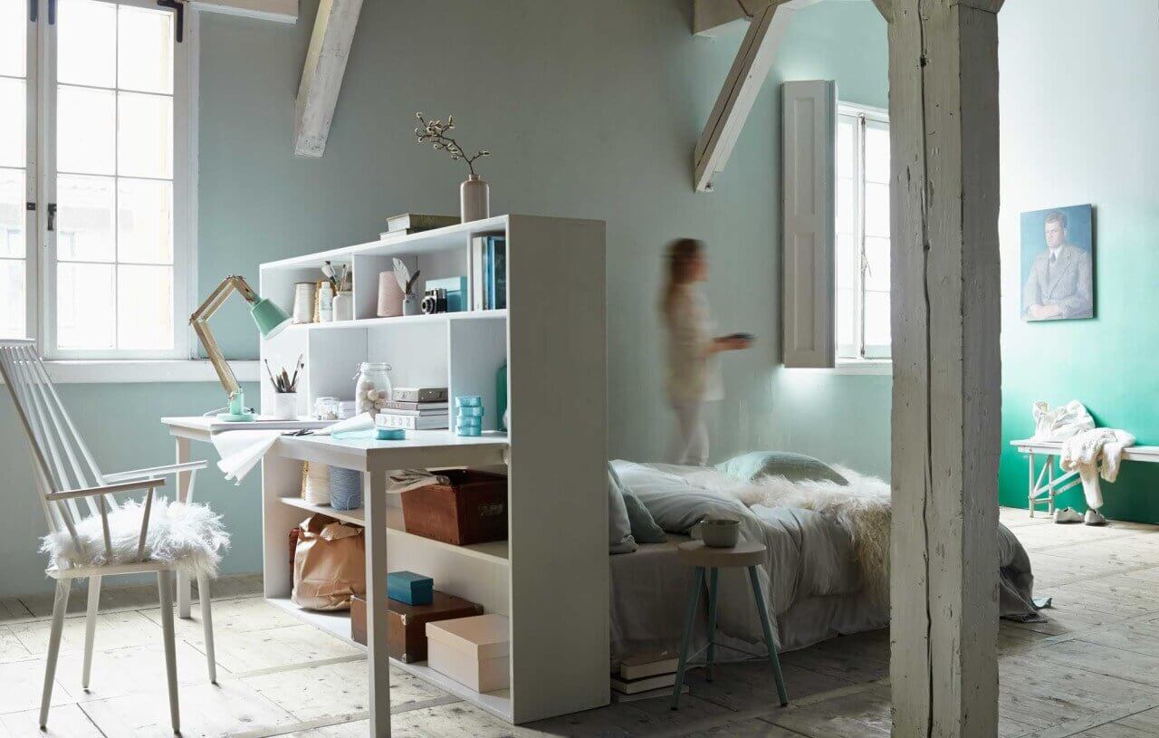 43 Ideas To Divide a Studio Apartment Into Multiple Rooms 59 studio-apartment-multifunctional-furniture-nordroom
