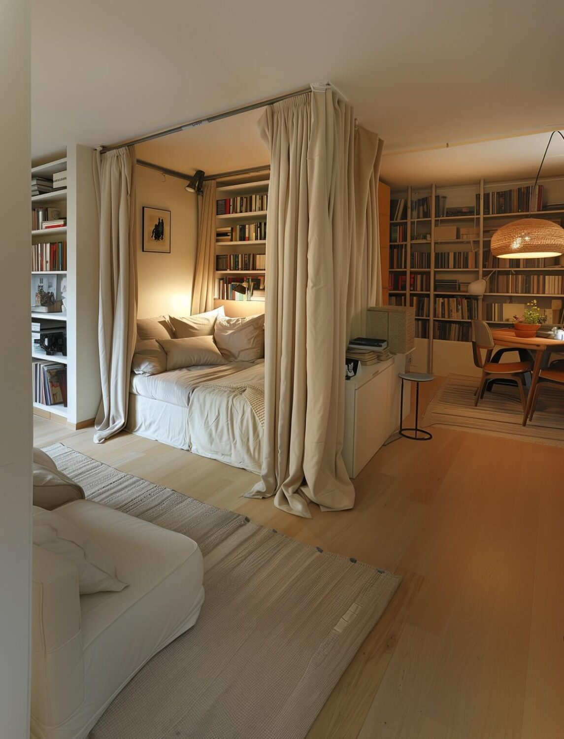 How To Decorate A Studio Apartment 25 studio apartment with curtains around the bed nordroom