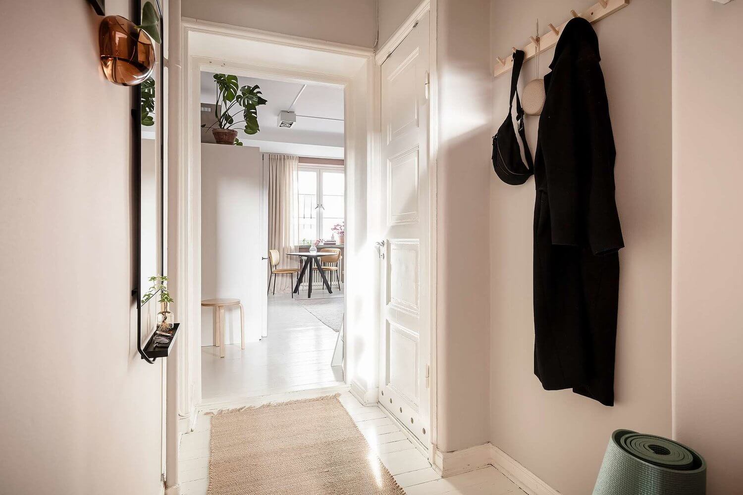 A Tiny Pink Studio Apartment with Loft Bed and Walk in Closet 15 pink studio apartment loft bed walk in closet nordroom14 A Tiny Pink Studio Apartment with Loft Bed and Walk in Closet