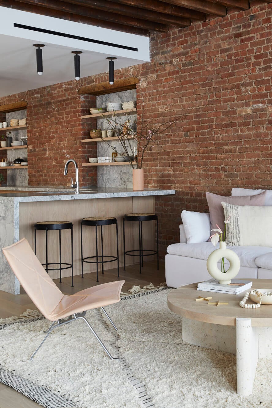 A SoHo Loft with Exposed Brick and Subtle Color Touches 2 soho loft exposed brick nordroom1 A SoHo Loft with Exposed Brick and Subtle Color Touches