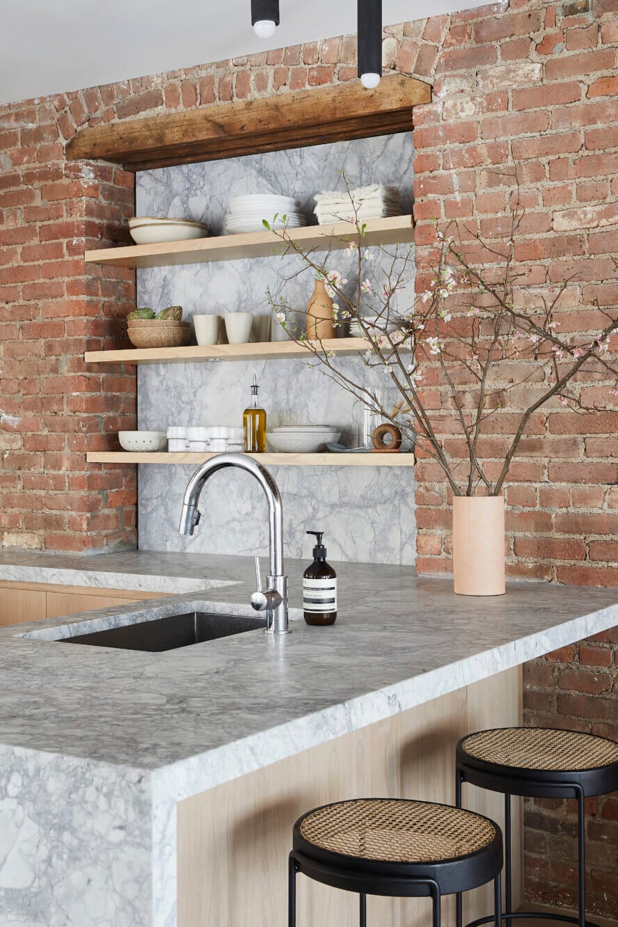 A SoHo Loft with Exposed Brick and Subtle Color Touches 3 soho loft exposed brick nordroom2 A SoHo Loft with Exposed Brick and Subtle Color Touches