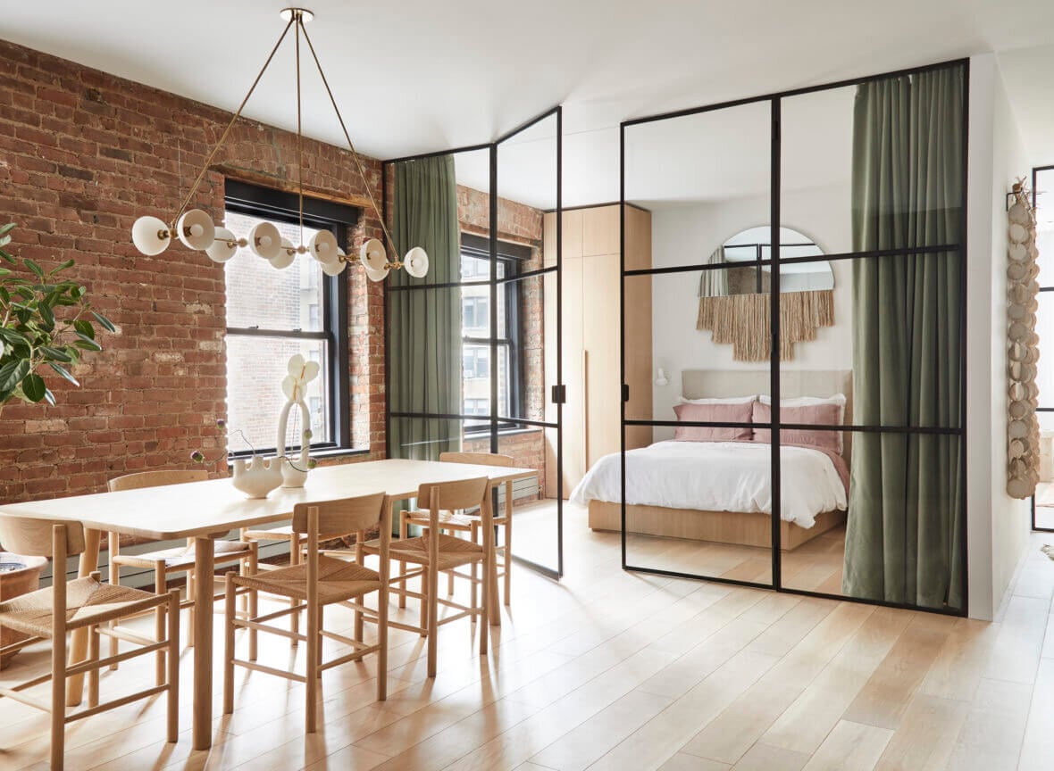 A SoHo Loft with Exposed Brick and Subtle Color Touches 7 soho loft exposed brick nordroom6 A SoHo Loft with Exposed Brick and Subtle Color Touches