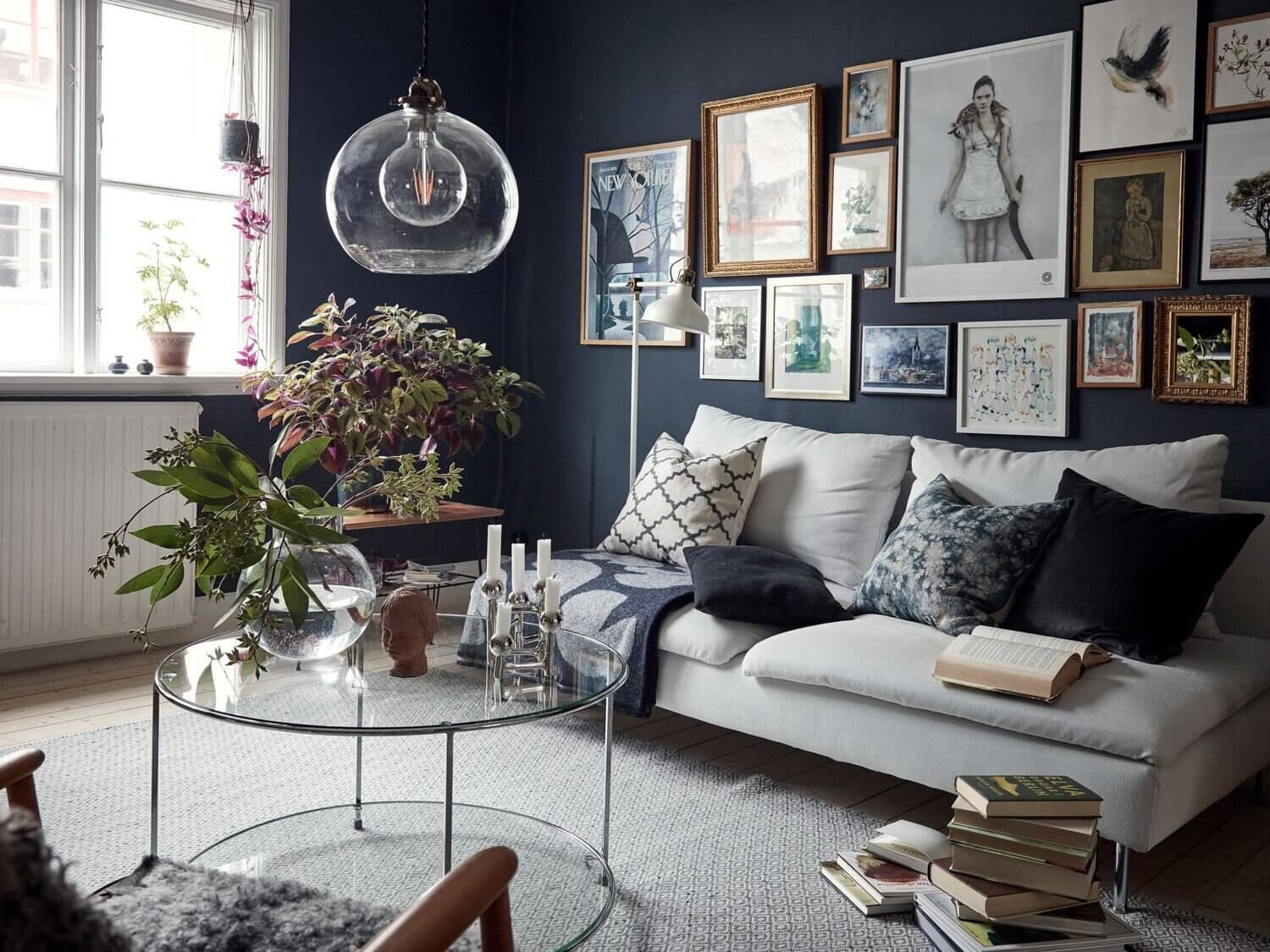 A Cozy Apartment With A Deep Blue Living Room 4 cozy apartment blue living room nordroom3 A Cozy Apartment With A Deep Blue Living Room