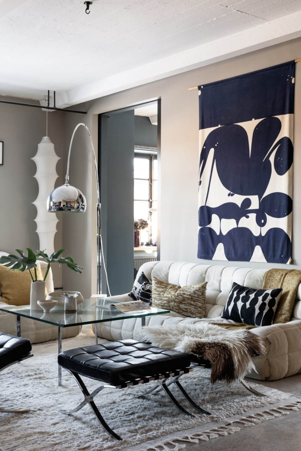 A Monochrome Design Home in a Former Chocolate Factory 2 living room factory conversion