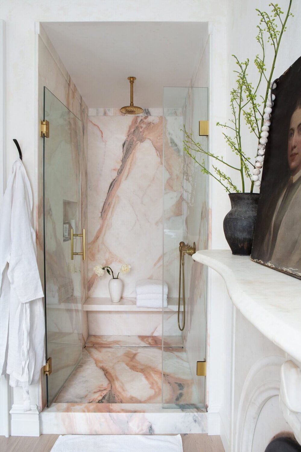 89 Pink Bathroom Ideas: From Hot Pink Walls to Blush Tiles 107 brooklyn townhouse eyeswoon athena calderone nordroom20 89 Pink Bathroom Ideas: From Hot Pink Walls to Blush Tiles