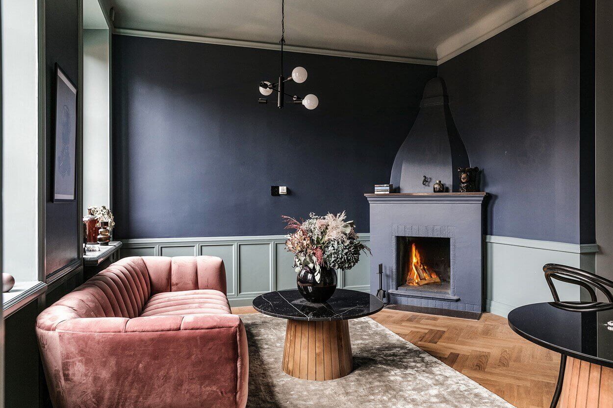 A Small Dark Painted Scandinavian Apartment 2 small dark scandinavian apartment nordroom1 A Small Dark Painted Scandinavian Apartment