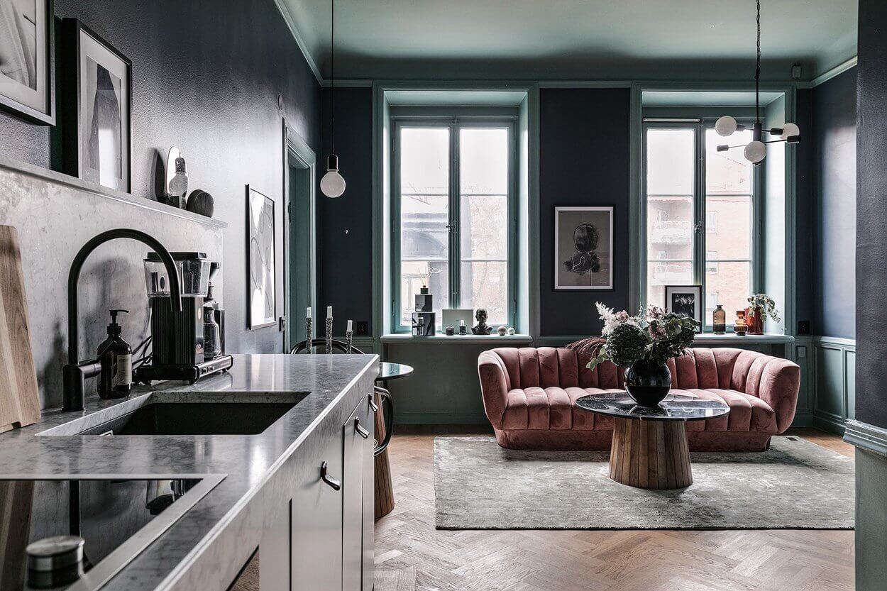 A Small Dark Painted Scandinavian Apartment 3 small dark scandinavian apartment nordroom2 A Small Dark Painted Scandinavian Apartment