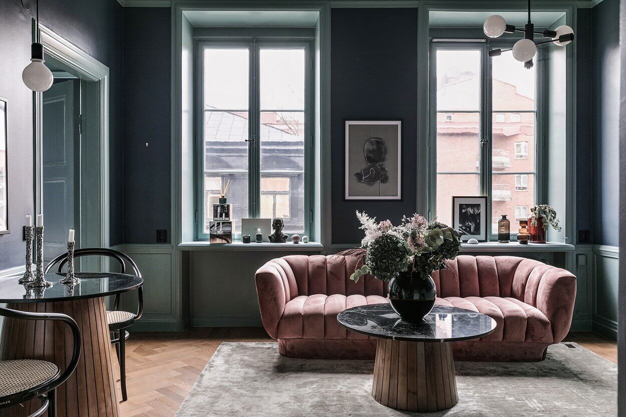 A Small Dark Painted Scandinavian Apartment 4 small dark scandinavian apartment nordroom3 A Small Dark Painted Scandinavian Apartment